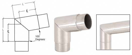 C.R. Laurence CRL Polished Stainless Mitered Style 100 Degree Flush Corners | HR15SCPS