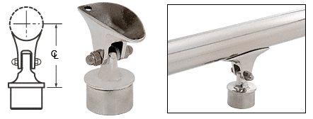 C.R. Laurence CRL Brushed Stainless Adjustable Saddle for 1-1/2&quot; (38.1 mm) Tubing | HR15VABS