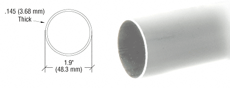 C.R. Laurence CRL Satin Anodized 1.9&quot; Diameter Hand Railing Tubing - 240 in Long | HR19SA