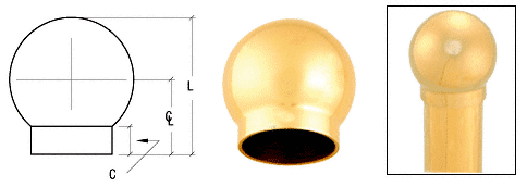 C.R. Laurence CRL Brushed Brass 3-5/16&quot; 135 Degree Ball Type Side Outlet Elbows for 2&quot; Tubing | HR20BPB