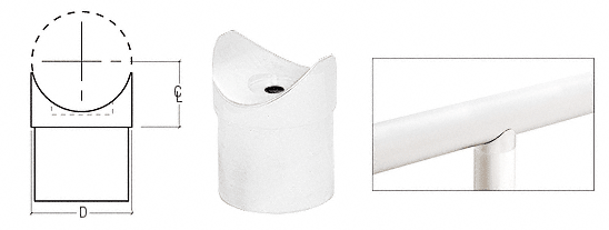 C.R. Laurence CRL Polished Stainless Coped Perpendicular Collar for 2&quot; (50.8 mm) Tubing | HR20CCPS