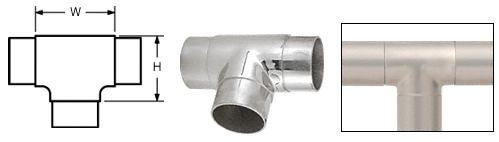 C.R. Laurence CRL Polished Stainless Flush Tee for 2&quot; (50.8 mm) Tubing | HR20KPS