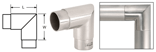 C.R. Laurence CRL Polished Stainless Mitered Style 90&amp;#186; Corner for 2&quot; (50.8 mm) Tubing | HR20MCPS