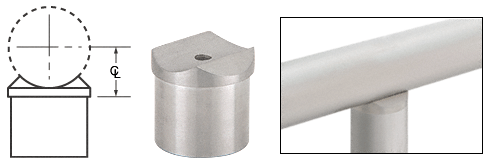 C.R. Laurence CRL Brushed Stainless Perpendicular Collar for 2&quot; (50.8 mm) Tubing | HR20PCBS