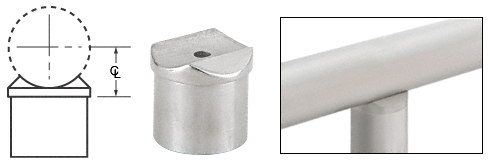C.R. Laurence CRL Polished Stainless Perpendicular Collar for 2&quot; (50.8 mm) Tubing | HR20PCPS