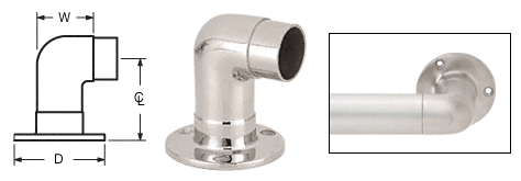 C.R. Laurence CRL Polished Stainless Flush Wall Return for 2&quot; (50.8 mm) Tubing | HR20QPS