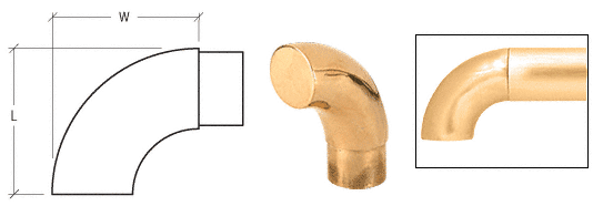 C.R. Laurence CRL Polished Brass Flush Angle End for 2&quot; (50.8 mm) Tubing | HR20RPB