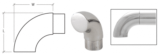 C.R. Laurence CRL Polished Stainless Flush Angle End for 2&quot; (50.8 mm) Tubing | HR20RPS