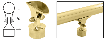 C.R. Laurence CRL Polished Brass Adjustable Saddle for 2&quot; (50.8 mm) Tubing | HR20VAPB