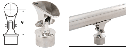 C.R. Laurence CRL Polished Stainless Adjustable Saddle for 2&quot; (50.8 mm) Tubing | HR20VAPS