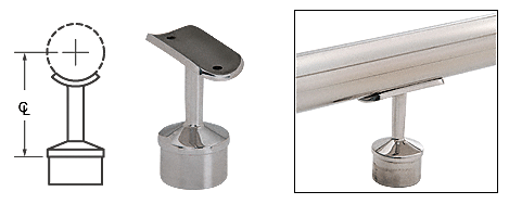 C.R. Laurence CRL Brushed Stainless Straight Saddle for 2&quot; (50.8 mm) Tubing | HR20VSBS