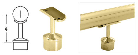C.R. Laurence CRL Polished Brass Straight Saddle for 2&quot; (50.8 mm) Tubing | HR20VSPB