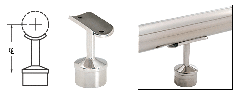 C.R. Laurence CRL Polished Stainless Straight Saddle for 2&quot; (50.8 mm) Tubing | HR20VSPS
