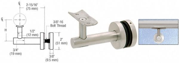 C.R. Laurence CRL Brushed Stainless Glass Mounted Hand Railing Bracket | HR2EGBS