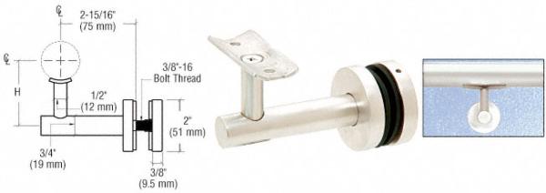 C.R. Laurence CRL Mill Glass Mounted Hand Railing Bracket | 60 Day Lead Time Special Order | HR2EGMA