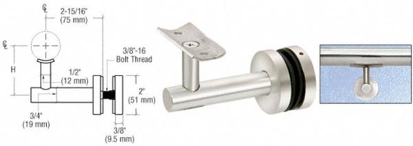 C.R. Laurence CRL Polished Stainless Glass Mounted Hand Railing Bracket | HR2EGPS