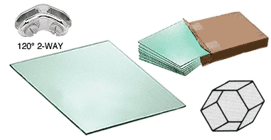 C.R. Laurence CRL 1 Cube Hexagon Tempered Glass Displayer with Chrome Connectors | HS1CH