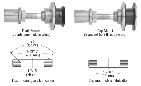 C.R. Laurence CRL Brushed Stainless Steel Swivel Combination Fastener for 1/2&quot; (12 mm) - 1-1/16&quot; (27 mm) Glass | HSF14BS