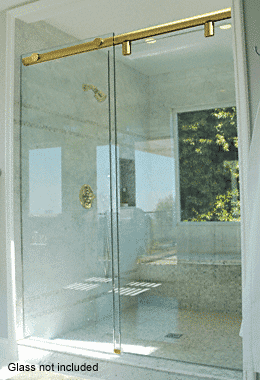 C.R. Laurence CRL 60&quot; Polished Brass Hydroslide 180 Degree Standard Sliding Shower Door Kit | HYDK60BR