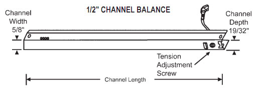 STB Window Channel Balance, Non-Tilt, Stamped 32-12 - 33&quot;
 | 61AP32120