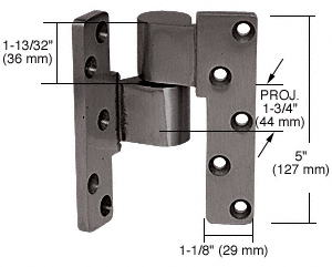 C.R. Laurence CRL Dark Bronze 3/4&quot; Offset Intermediate Left Hand Pivot  | 41J190L313