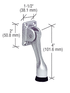 C.R. Laurence Satin Aluminum Finish 4&quot; Door Mounted Heavy-Duty Kick-Down Door Holder | J4551