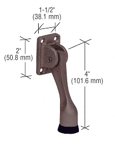 C.R. Laurence CRL Dark Bronze Finish 4&quot; Door Mounted Heavy-Duty Kick-Down Door Holder | J4552