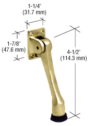 C.R. Laurence CRL Polished Brass Finish Door Mounted 4-1/2&quot; Heavy-Duty Stop and Holder | J4572