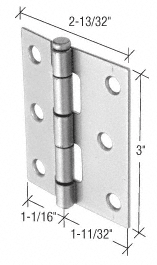 C.R. Laurence CRL Gray 2-13/32&quot; Storm and Screen Door Replacement Hinge | K5038