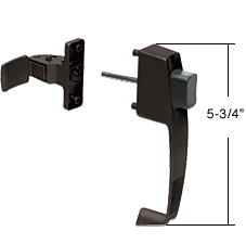 C.R. Laurence CRL Black Screen and Storm Door Push Button Latch with Tie Down Screw; 1-3/4&quot; Screw Holes | K5071