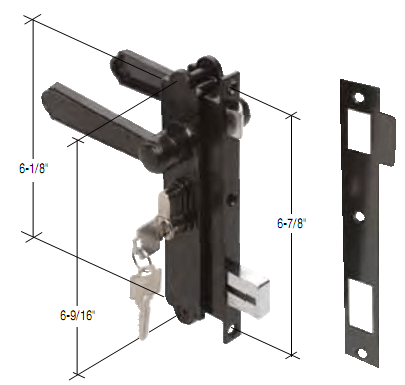 Screen and Storm Security Door Mortise Lock for Academy Doors, Keyed | K5092