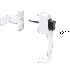 C.R. Laurence White Screen and Storm Door Push Button Latch with Tie Down Screw; 1-3/4&quot; Screw Holes | K5116