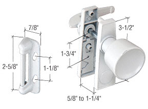 C.R. Laurence White Screen and Storm Door Tulip Knob Latch 1-3/4&quot; Screw Holes | K5121