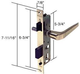 C.R. Laurence Brass Storm Door Mortise Lock; 6-3/4&quot; Screw Holes | K5130