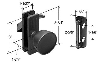 C.R. Laurence Black Screen and Storm Door Knob Latch 3&quot; Screw Holes | K5340