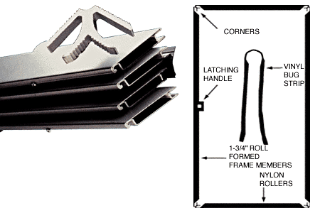 C.R. Laurence CRL 37&quot; X 97&quot; Gray K.D. Screen Door Kit - DISCONTINUED | KD13436X96