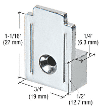 C.R. Laurence CRL Polished Chrome Look 3/4&quot; Wide Metal Mirror Clip - Pack | KV266