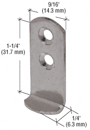 C.R. Laurence CRL 1-1/4&quot; Metal &quot;L&quot; Clip - Package | KV306