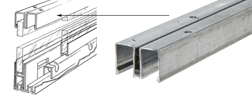 C.R. Laurence CRL Roll-Ezy Upper Channel Track Assembly - 12 ft Long | KV993