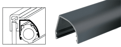 C.R. Laurence CRL Shiny Bright Black Reflector Assembly for Showcases (Custom Length) | L250BBL