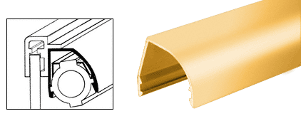 C.R. Laurence CRL Bright Gold Anodized Reflector Assemblies for Aluminum Showcases (Custom Length) | L250BGA