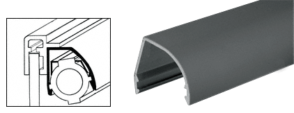C.R. Laurence CRL Flat Black Reflector Assemblies for Aluminum Showcases (custom length) | L250FBL