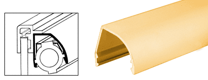 C.R. Laurence CRL Brite Gold Anodized Reflector Assemblies for Aluminum Showcases (Custom Length) | L250GA