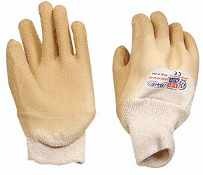 C.R. Laurence Knit Wrist Wrinkle Finish Natural Rubber Palm Gloves - Ladies Small   | L63PNFW