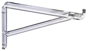 C.R. Laurence CRL 10&quot; Economy Clear Lucite Shelf Brackets | LB1510
