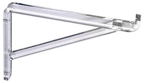 C.R. Laurence CRL 12&quot; Economy Clear Lucite Shelf Brackets | LB1512