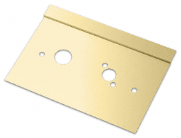C.R. Laurence CRL Polished Brass Left Hand 6&quot; x 10&quot; Center Lock Latch Guard | LG610LPB