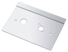 C.R. Laurence CRL Polished Stainless Left Hand 6&quot; x 10&quot; Center Lock Latch Guard | LG610LPS