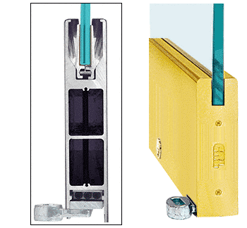 C.R. Laurence CRL Polished Brass 10&quot; Square Single Door Rail With Lock for 1/2&quot; Glass - Custom Length | LHR10SPB12CL