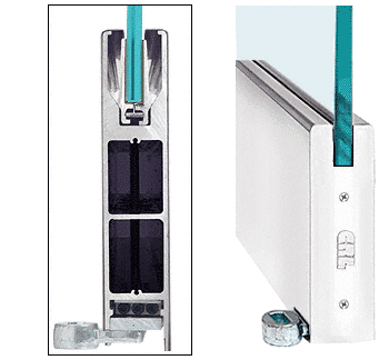 C.R. Laurence CRL Polished Stainless 10&quot; Square Style Door Rail without Lock for 1/2&quot; Glass - Custom Length | LHR10SPS12C